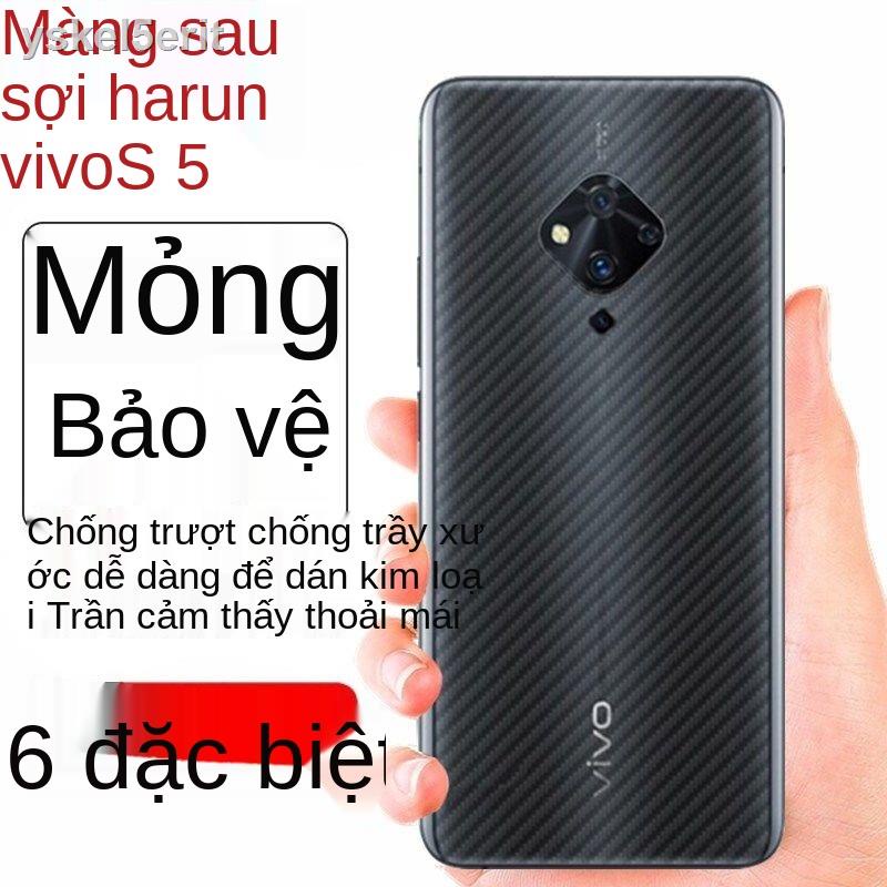 Dán phim sau điện thoại VivoS5 lưng vân carbon s5 chống rơi, xước, bám tay, bảo vệ tản nhiệt trong suố