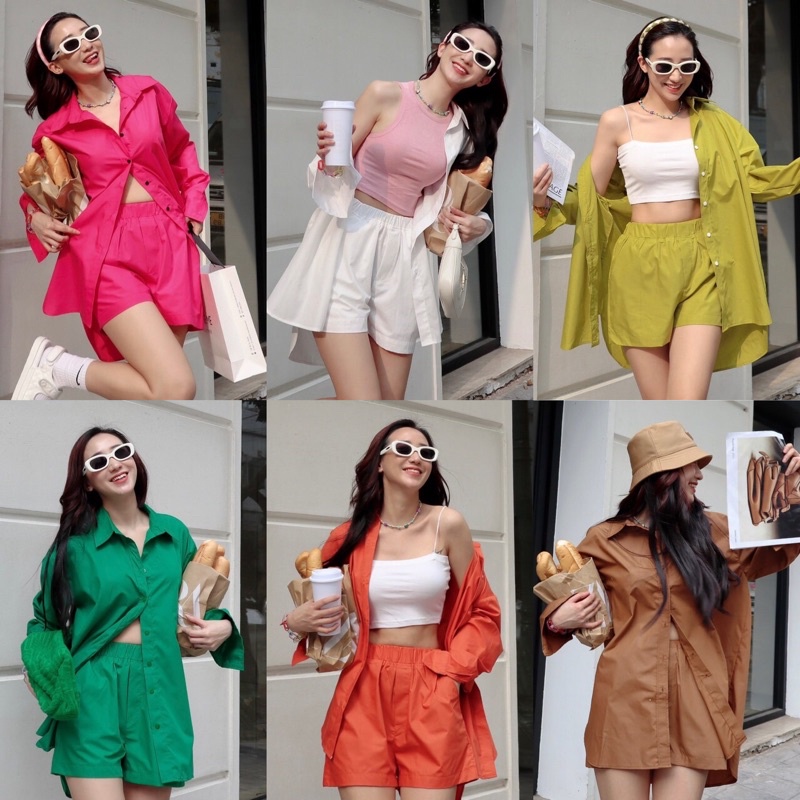 ✷❣ Áo Sơ Mi Nữ, Nữ Form Rộng, Nhiều Màu, Quần Shorts - Choose Me