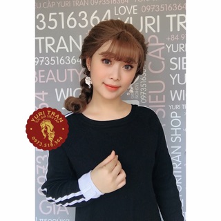 Tóc bộ siêu cấp YuriTran (Bộ xoăn đuôi nhỏ 45 nâu tây)
