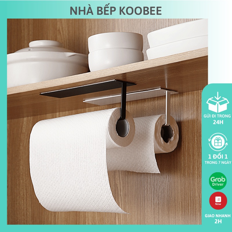 Kệ treo tường nhà bếp - Móc treo giấy lau bếp đa năng, cuộn giấy vệ sinh không cần khoan đục KooBee (NB26)