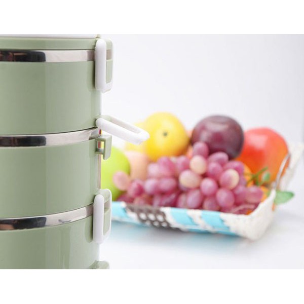 Cặp lồng giữ nhiệt lúa mạch 4 tầng ruột inox 304