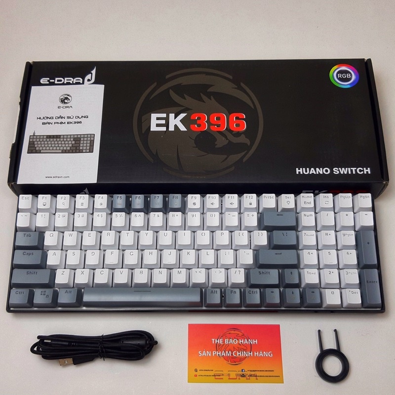 Bàn phím cơ, máy tính E-Dra EK396 RGB⚡️𝑭𝑹𝑬𝑬𝑺𝑯𝑰𝑷⚡️cao cấp, dùng cực bền, gõ êm tay, chơi game và văn phòng đều ngon