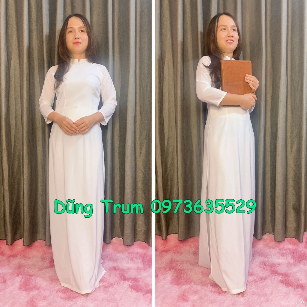 Áo Dài Học Sinh tay lỡ chất lụa mềm mát siêu đẹp cute tuổi học trò
