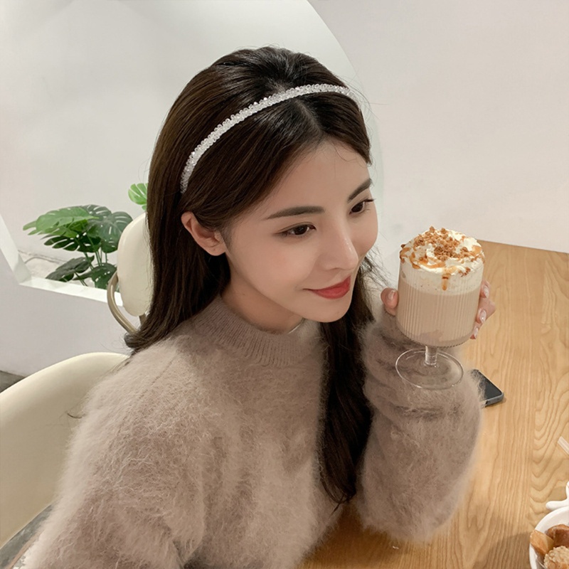 Flgo Băng Đô Đính Đá Ngọc Trai Lấp Lánh Sang Trọng Cho Nữ