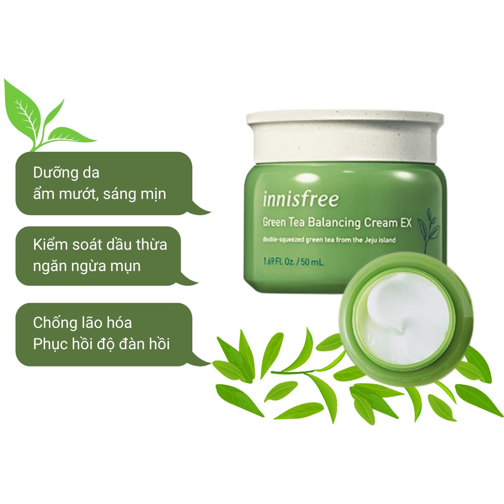 Kem Dưỡng trà xanh Innisfree Green Tea Balancing Cream EX.