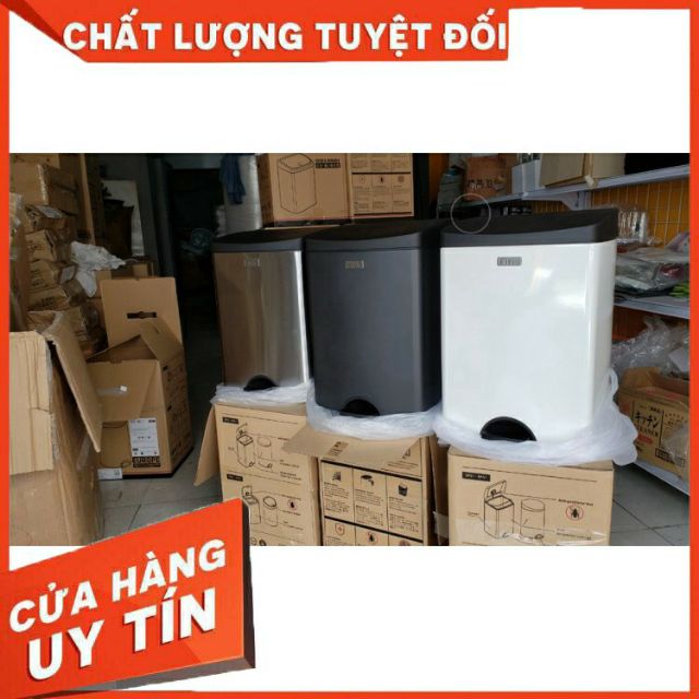 Thùng rác INOX cao cấp 15L đóng mở êm ái