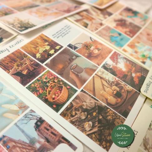 Sticker photo - ảnh sticker sunday dùng để trang trí sổ tay phong cách vintage - made by unistore