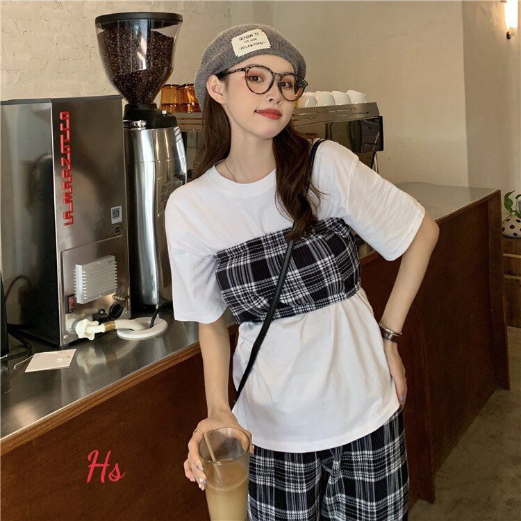 Set Bộ Kẻ Áo Quây Croptop + Quần Jogger Cực Hot Có Ảnh Thật Tự Chụp + Đánh Giá X.Store