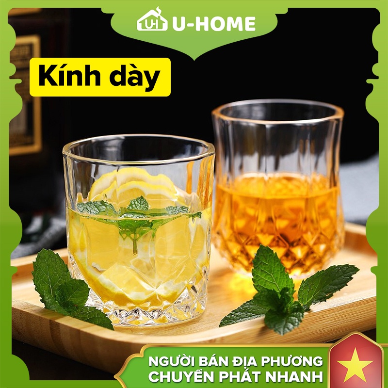 【U-HOME】Ly cà phê thủy tinh Ly sữa trong suốt Nước ép Nước uống chịu nhiệt Whisky Cocktail Cốc pha lê
