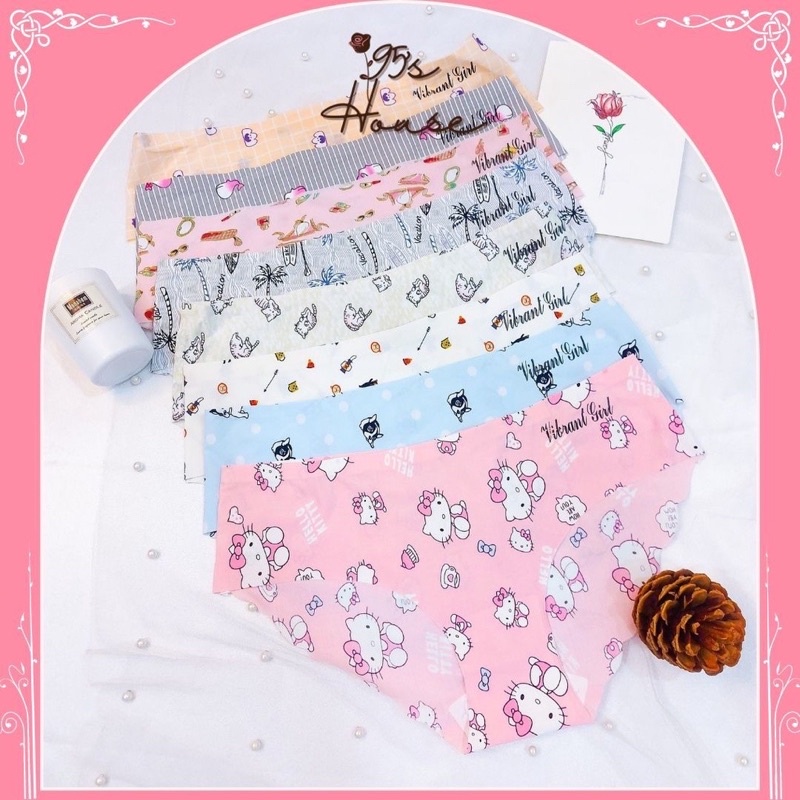 Quần chip su bé gái hình cute lưng cao 012 từ 40 -55kg có in tên theo yêu cầu