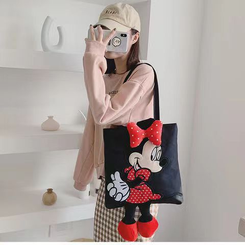 Túi tote Vải Canvas Cỡ Lớn In Họa Tiết Hoạt Hình Dễ Thương Thời Trang Cho Nữ
