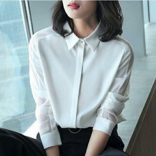 Áo sơ mi cổ đức phối tay Zara
