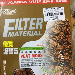 ISTA peat moss - Vật liệu lọc giúp hạ PH bể cá