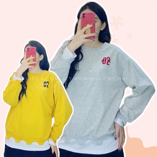 ÁO NỈ DA CÁ MỎNG CỔ RÁCH THÊU SỐ BIGSIZE - IZY BY NHI