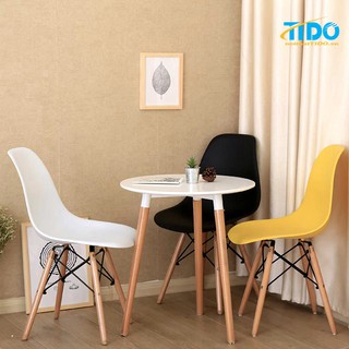 Ghế nhựa chân gỗ TIDO TI-GE01 - Ghế Bàn ăn Cafe