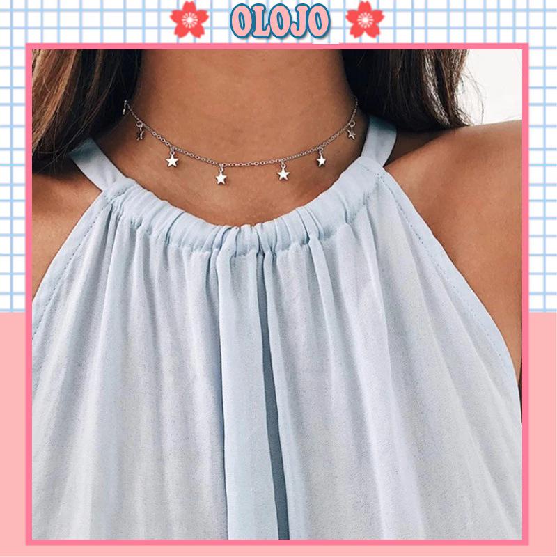 Vòng cổ Mặt Ngôi Sao 5 Cánh Bằng Kim Loại Phong Cách Hàn Quốc Thời Trang