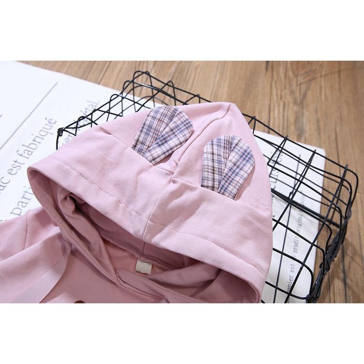 Quần áo mùa xuân cho bé gái Áo len trẻ em mới Áo Hoodie xếp ly Váy phù hợp với xu hướng thời trang