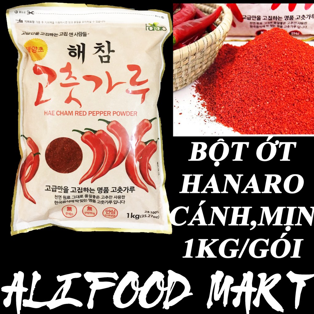 BỘT ỚT HANARO HÀN QUỐC 1KG (CÁNH, MỊN)