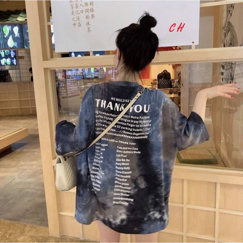 áo phông, thun loang thank you tay lỡ chất cotton mềm mịn🦋thời trang nam nữ, cặp, nhóm🦋form thụng unisex freesize giá rẻ | BigBuy360 - bigbuy360.vn