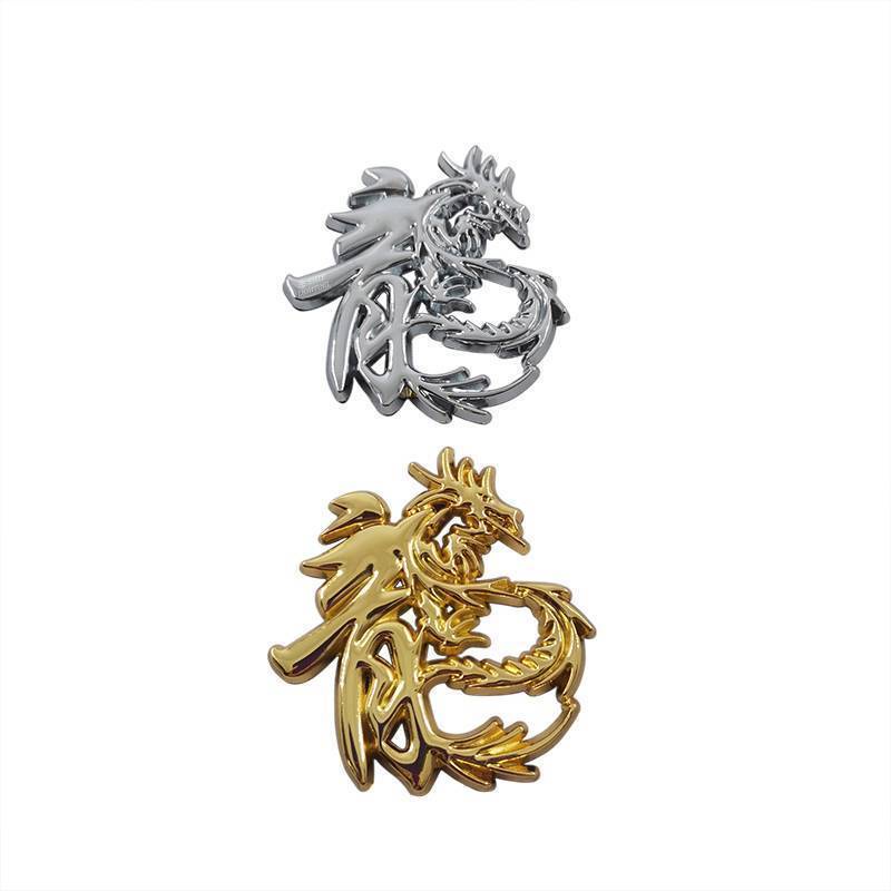 1 Miếng dán trang trí xe hơi hình rồng Trung Hoa bằng kim loại