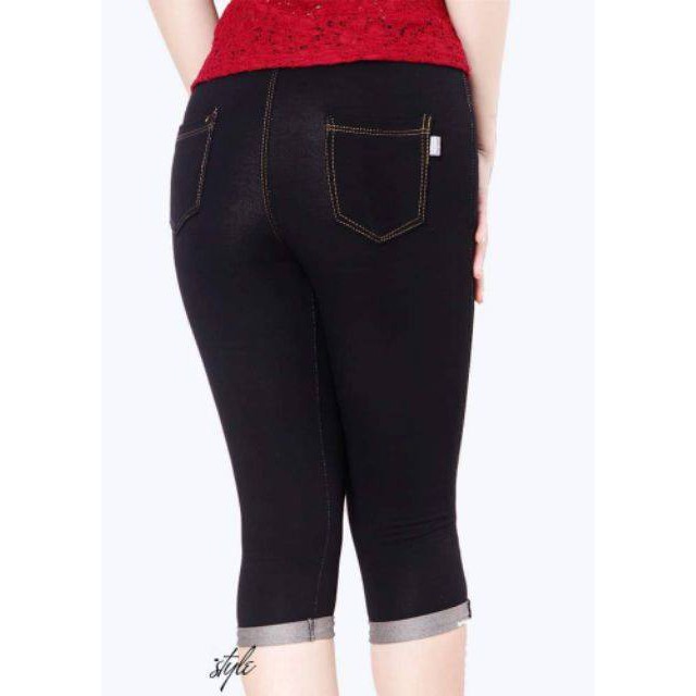 Quần legging giả jean lửng siêu co dãn