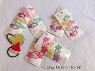 Set kẹp tóc tuổi thơ màu sắc
