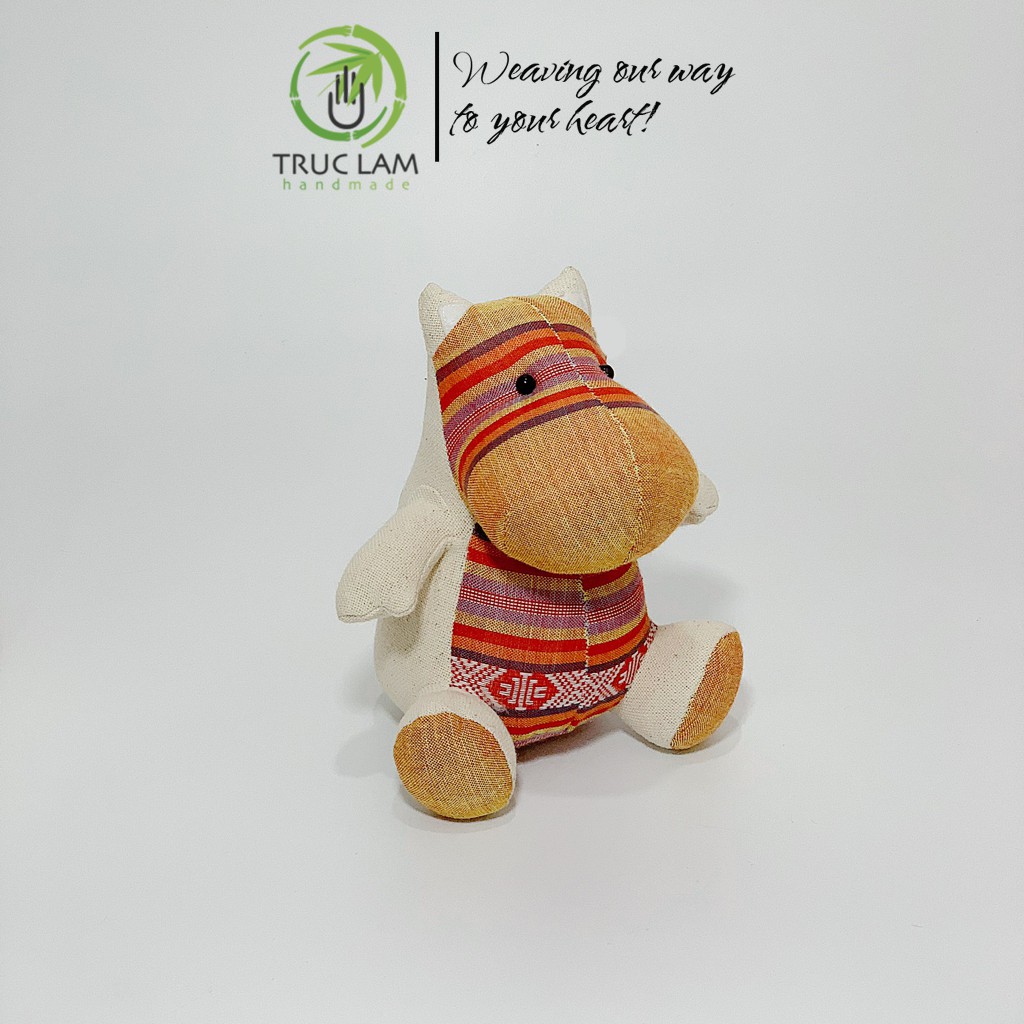 Đồ Chơi Cho Bé Thú Nhồi Bông Hình Con Hà Mã Vải Thổ Cẩm Dệt Tay Bông Gòn Cao Cấp – Trúc Lâm Handmade