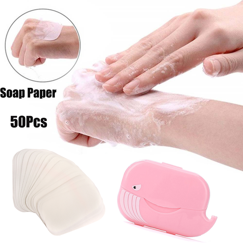 (Hàng Mới Về) Hộp 50 Xà Phòng Giấy Sử Dụng Một Lần Tiện Lợi Cho Du Lịch | BigBuy360 - bigbuy360.vn