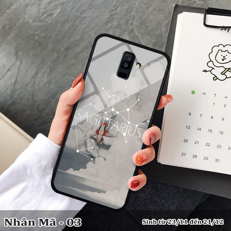 Ốp lưng kính 3D in hình cung hoàng đạo Samsung A6 2018 Plus