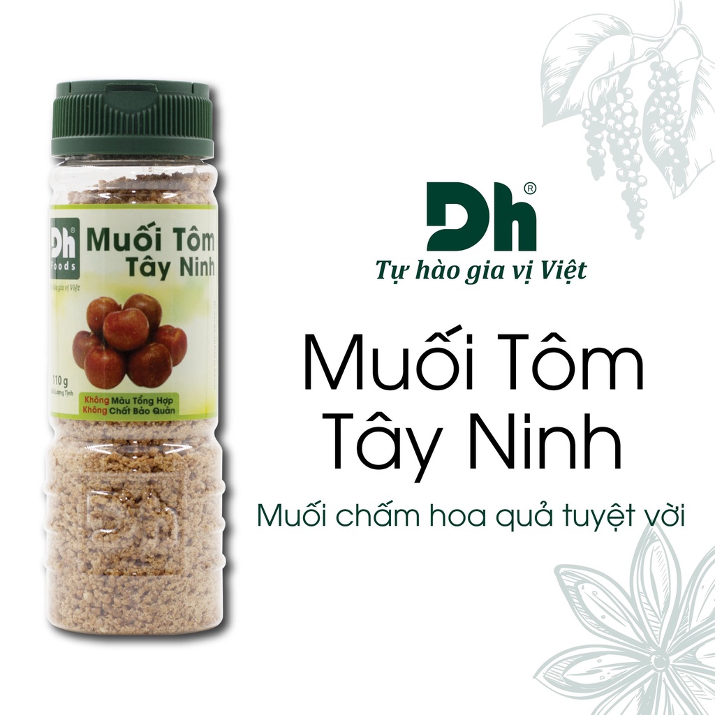 Muối Tôm Tây Ninh Đặc Sản Muối Chấm Dh Foods Hũ 110G