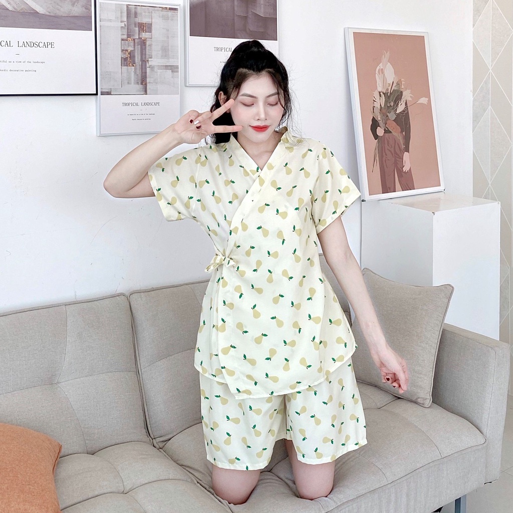 [Mã 44FASHIONSALE450 giảm 10K đơn 50K] Mẫu mới về Bộ đồ ngủ quần cộc áo cộc yukata bộ đồ ngủ KIMONO siêu hot hit