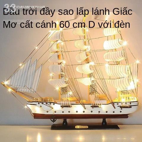 Miễn phí vận chuyển mô hình thuyền buồm bằng gỗ quà tặng sinh nhật đồ trang trí nhà Địa Trung Hải thủ công mỹ nghệ