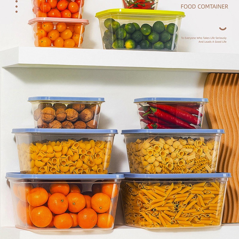 Set 6 Hộp Đựng Thực Phẩm Chống Ẩm Không BPA Có Nắp Đậy Cho Nhà Bếp