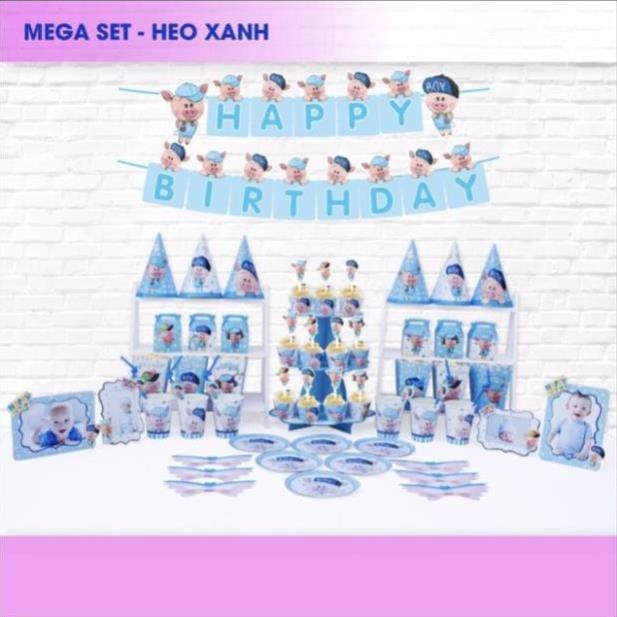 Set mega sinh nhật bé Heo hồng , Heo xanh