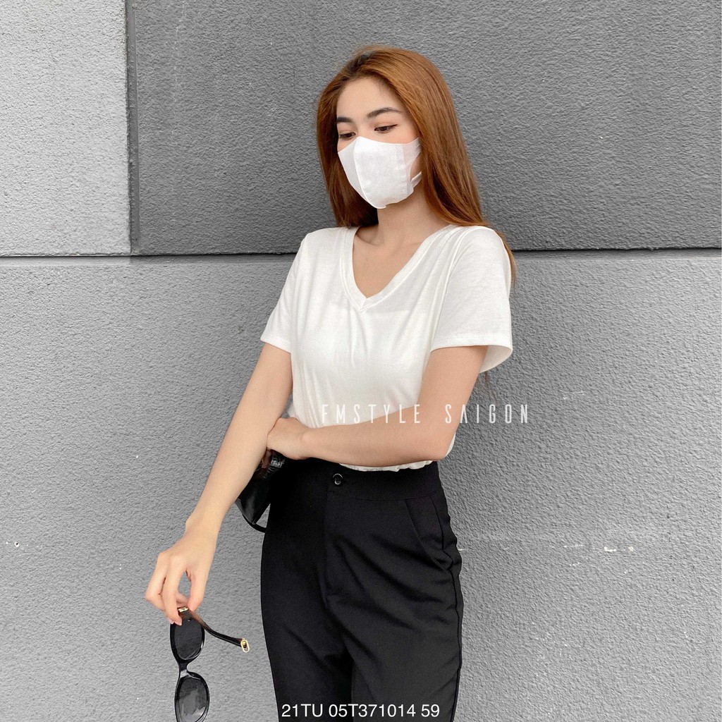 Áo Thun Trơn Nữ Cổ V - Cổ Tròn Nữ Basic 100% Cotton Thoáng Mát, Thấm HÚt Mồ Hôi. | BigBuy360 - bigbuy360.vn