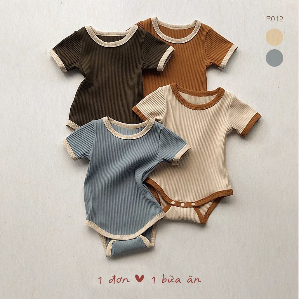 [Freeship] [Auth Tiny People] Bodysuit body chip ngắn tay, cotton tăm lạnh mềm mát, co giãn cực tốt, tông màu ấm áp.