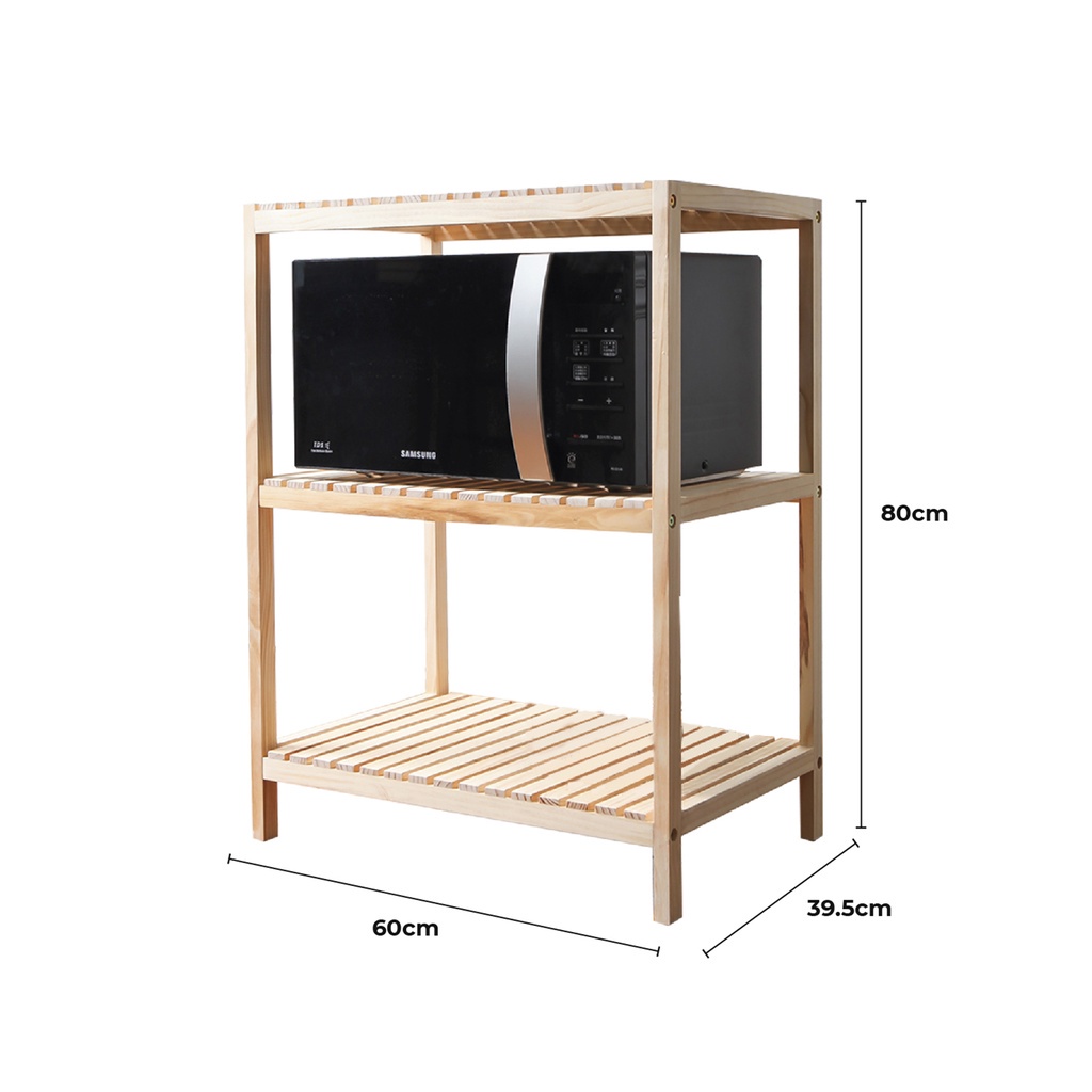 Kệ lò vi sóng 3 tầng lắp ráp 60x39.5x80 - Oven Rack 3F thương hiệu MW FURNITURE - Nội thất nhà bếp