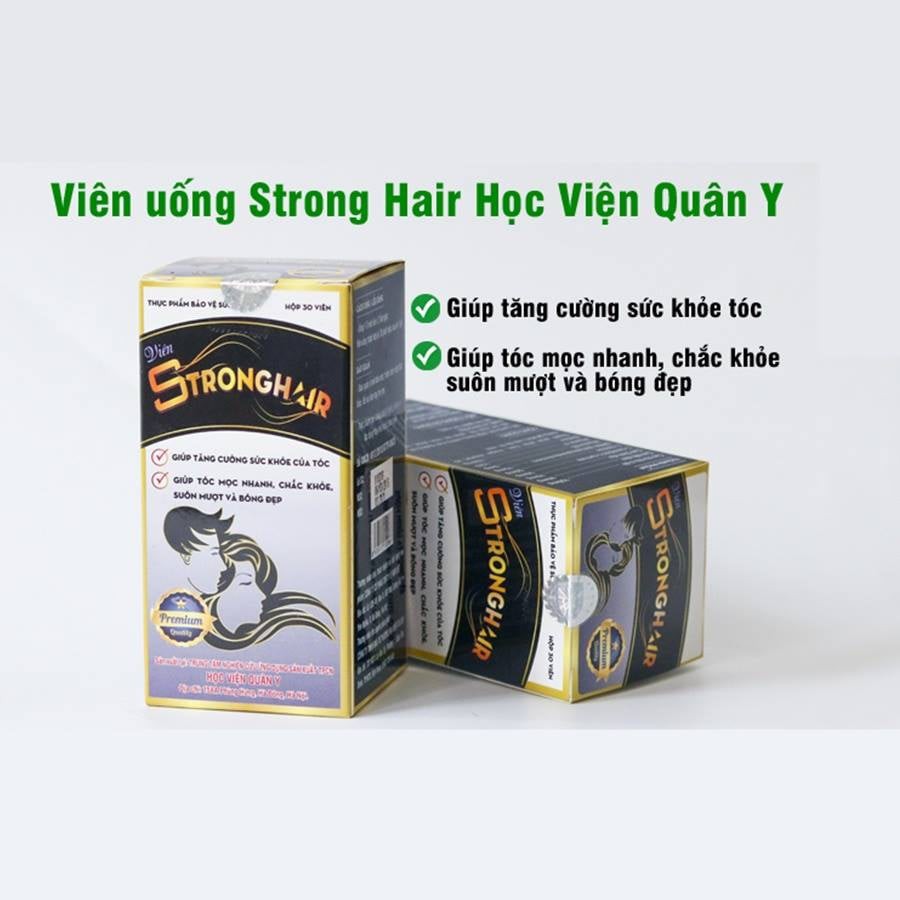 Viên uống Stronghair - Học Viện Quân Y giúp mọc tóc, giảm rụng tóc, làm đen tóc cho người tốc bạc sớm hạn tới 2023