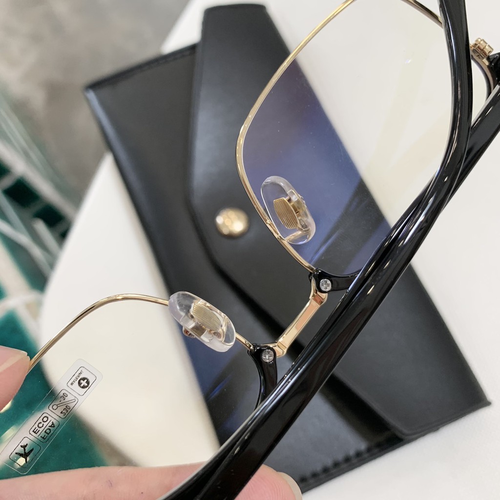 Gọng kính dáng vuông cắt vành nhựa dẻo cho nam nữ - 2723