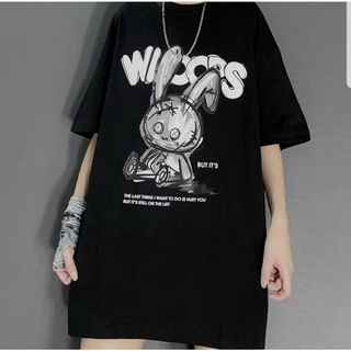 ÁO CẶP - ÁO THUN nam nữ tay lỡ Unisex HÌNH THỎ XÁM ,áo form rộng