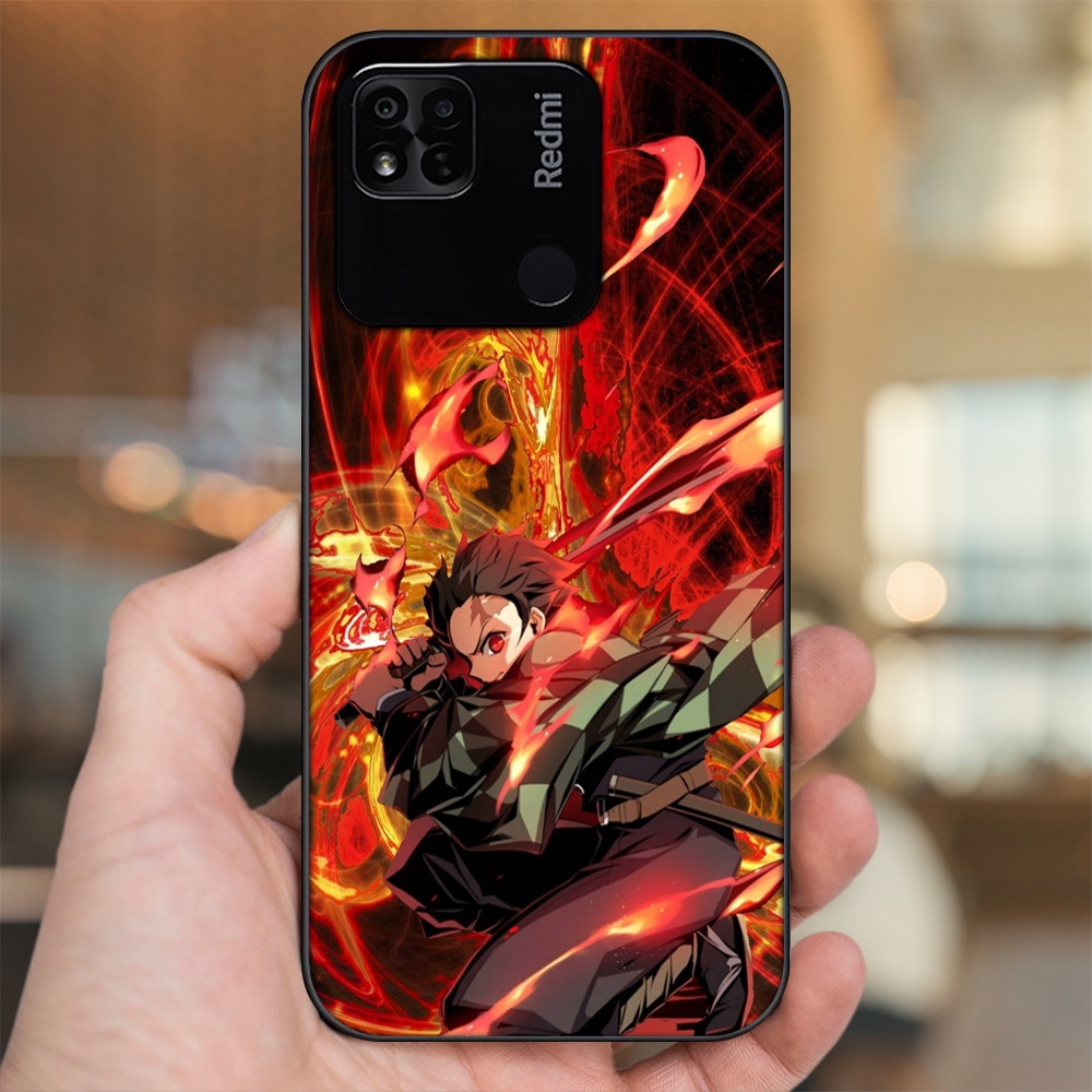 Ốp lưng Xiaomi Redmi 10A viền đen in hình Tanjiro Kimetsu No Yaiba