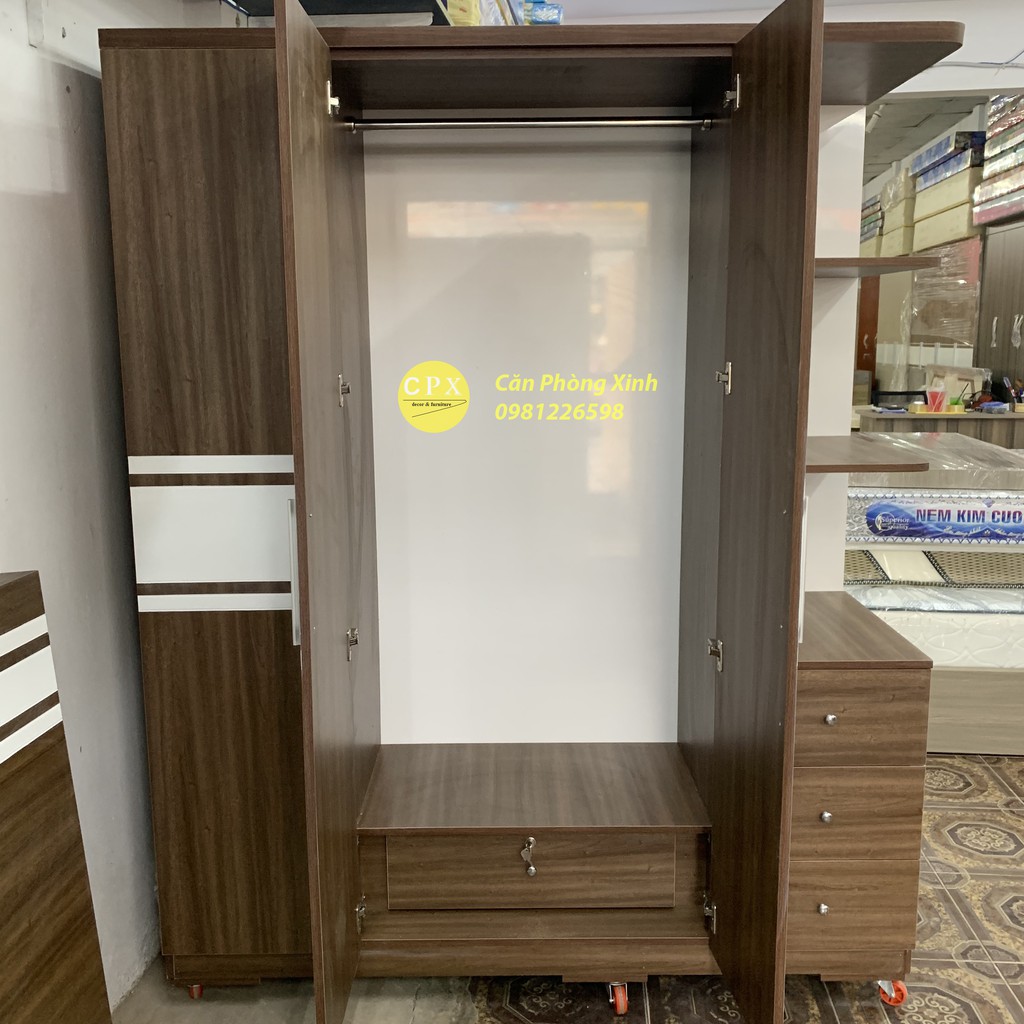 Tủ áo 3 cánh có kệ hộc gỗ MDF CPX-T12 | BigBuy360 - bigbuy360.vn