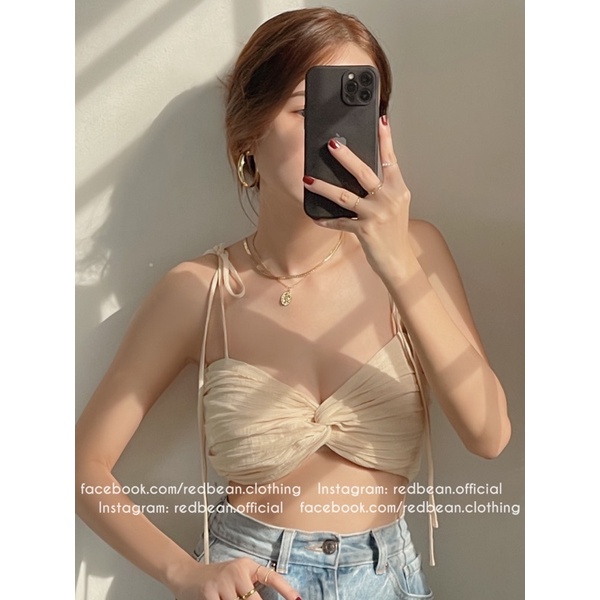 [Mã SKAMLTSM9 giảm 10% đơn 99K] Áo croptop cột dây - Chloe Top | RED BEAN