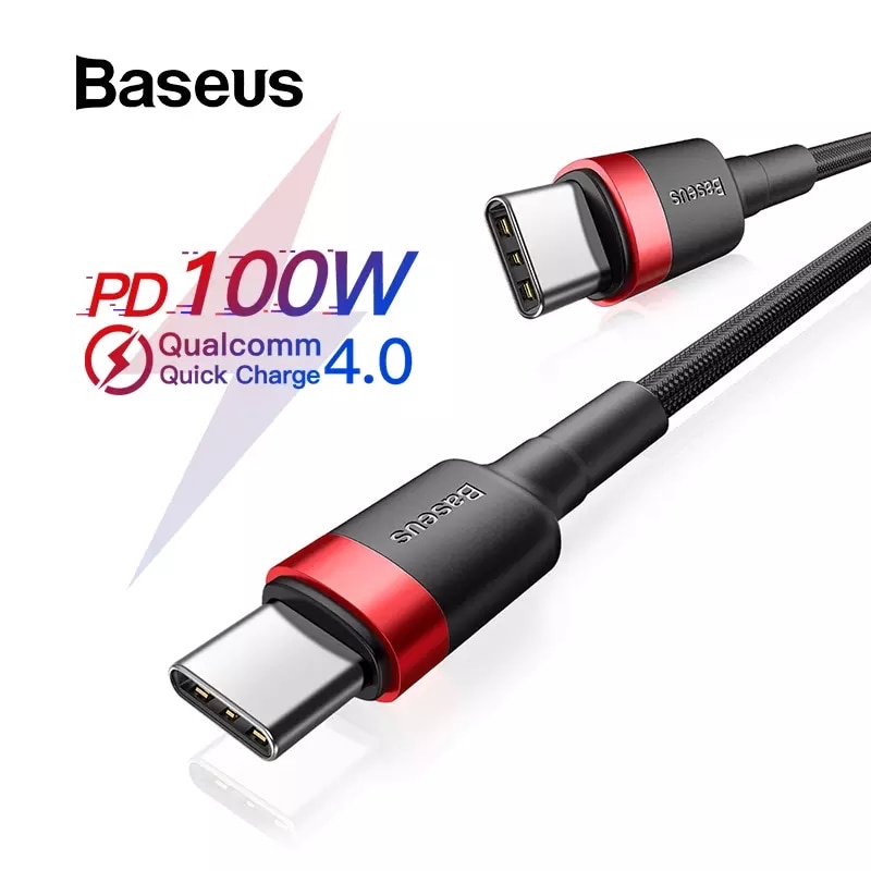 Dây sạc 2 đầu type c 100w 5A Baseus - Cáp nhanh type c to type c dài 2m 1m
