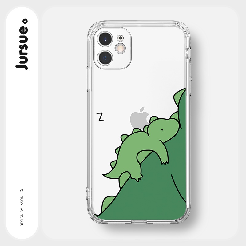 Ốp lưng JURSUE hoạt hình cặp đôi dễ thương đẹp cho iPhone 13 12 11 Pro Max SE 2020 X XR XS ip 8 7 6 6S Plus kute Y109