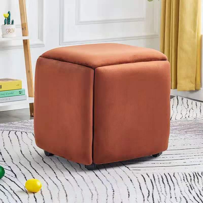 ✿Nordic Đa chức năng Khối lập phương Rubik Ghế sofa kết hợp đơn giản phòng ngủ Hình vuông đẩu Net khách Màu đỏ bàn