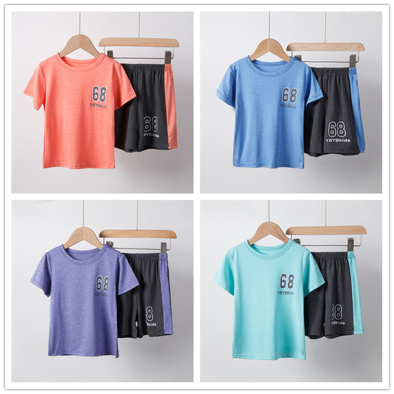 Bộ Đồ Thể Thao Áo Thun Tay Ngắn Phối Quần Short Nhanh Khô Thời Trang Mùa Hè Cho Bé