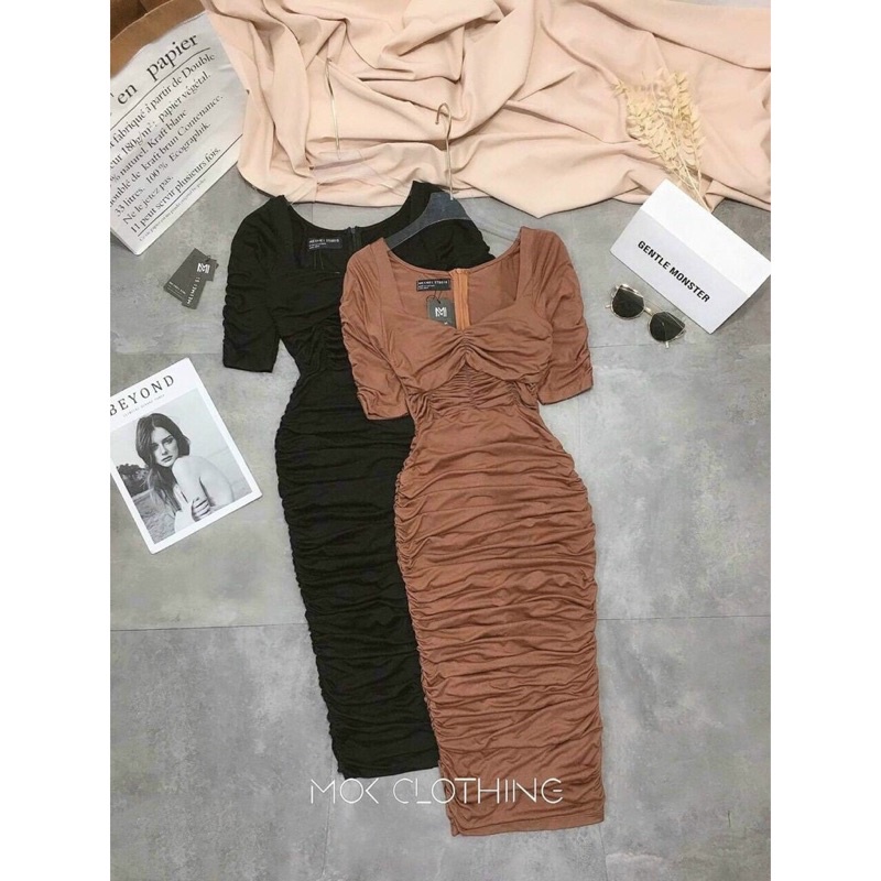 Đầm body ôm sát tay lửng quyến rủ 🍇. ib shop để được xem cận chất vãi🍇