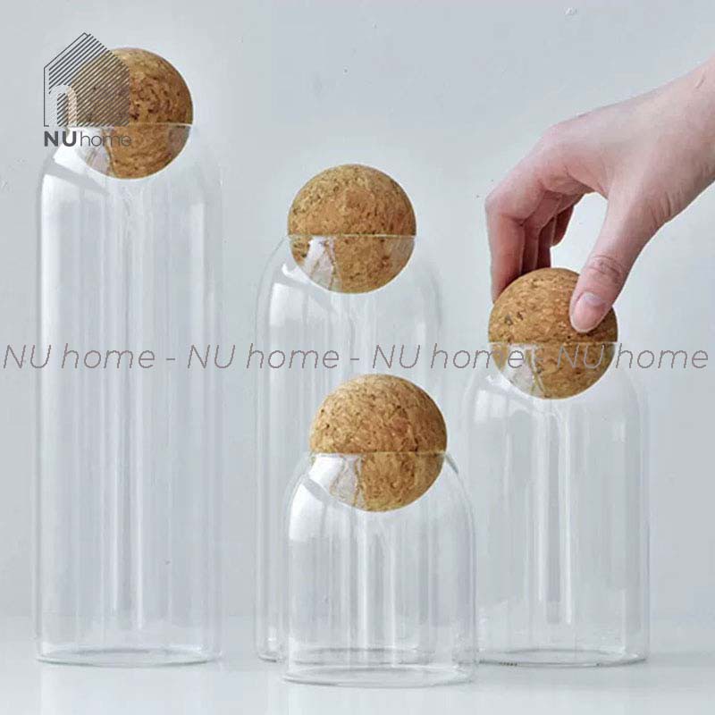 Hũ thuỷ tinh nắp bần - Gubi, lọ thuỷ tinh đựng đa năng, đựng cà phê, đồ khô và gia vị cho bếp | BigBuy360 - bigbuy360.vn