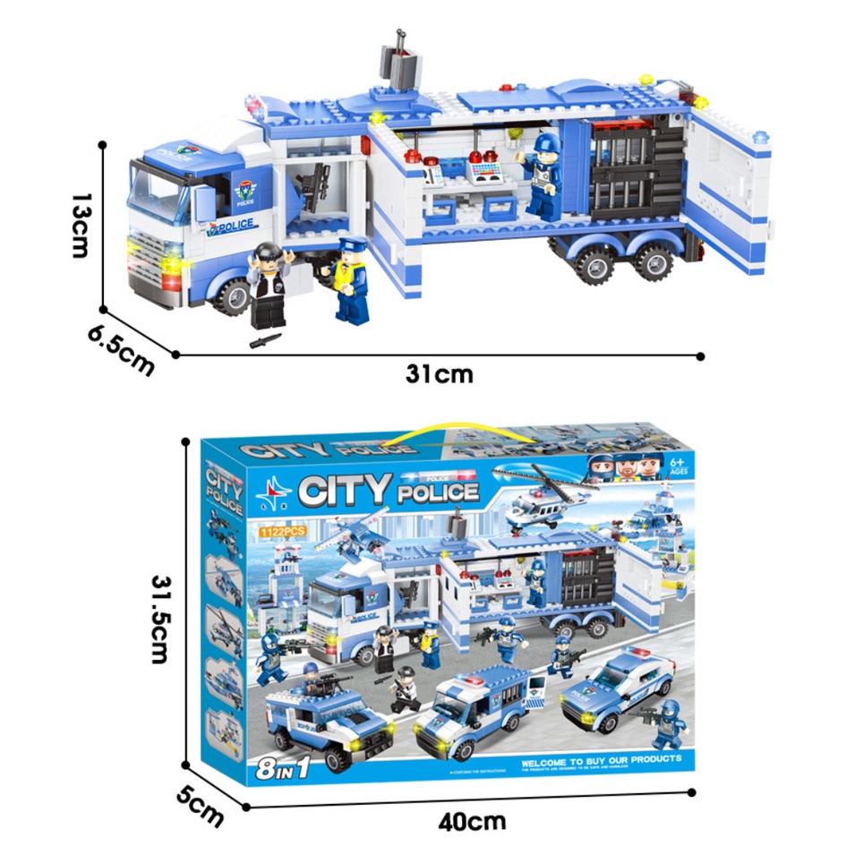 Lắp ghép OTO 1115 Mảnh - 25 Tạo Hình - Bộ Đồ Chơi Lắp Ghép Cảnh Sát